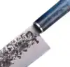 Bleu océan électrique et grain de bois naturel, virole argentée