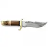 Gold Brass, Deep Brown Walnut Wood & Cream Bone