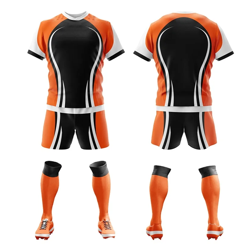 Rugby Uniforms Mens Oem Sublimation Custom Training Clothes Blue Sport Wear Rugby Kits Rugby 4076