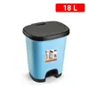 Blue bucket with black lid