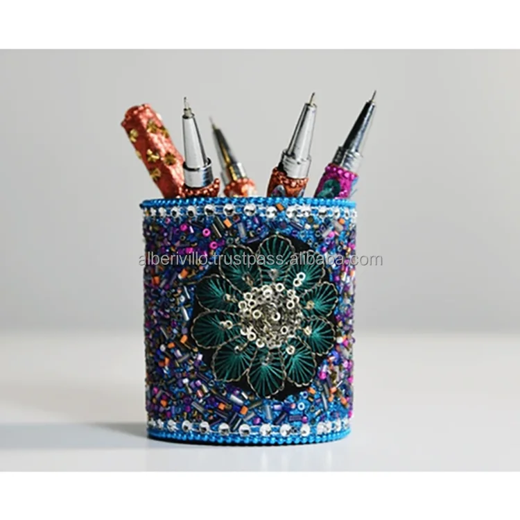 Portable Ballpoint Pens Handicraft Pen with Beads and Mirror Indian Handmade Pen for Gifts and Souvnier From Indian Manufacturer
