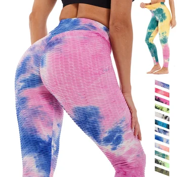 Seamless Tie-Dye Buttock Lifting Yoga Pants Tight Workout Sports Pants Tie Dye High Waist Plus Size Fitness Gym Yoga Leggings