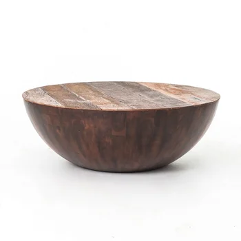 Vintage Industrial Drum Style Round Coffee Table Jodhpur Rustic Reclaim Wood Coffee Table Indian Solid Wood Iron Coffee Table