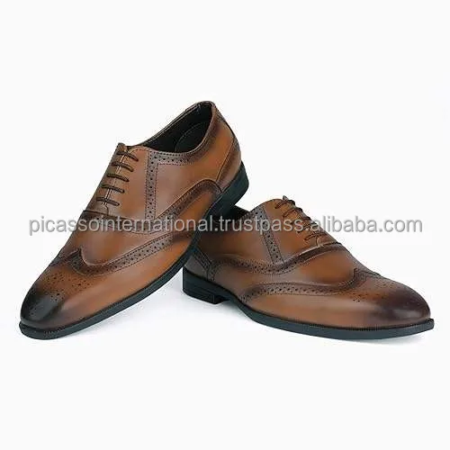 Excellent Quality Full Grain Antique Italian Genuine Leather Formal Casual Office Party Wear Shoes from Indian Exporter