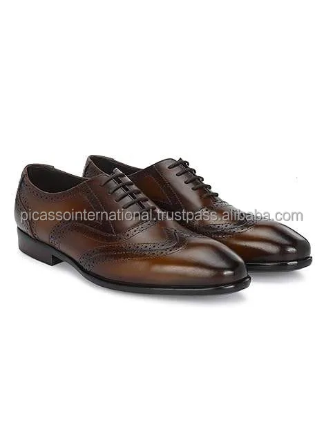 High Quality Men's Dress Shoes Full Grain Black Antique Italian Leather Customized Logo Casual Formal Office Party Wear EVA