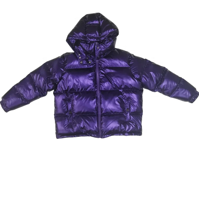 Pinko - Eleodoro hooded shiny down jacket Lilac - The Corner