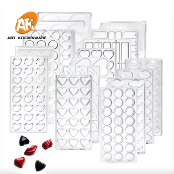 AK 20 Shapes Clear Hard Chocolate Mold Maker DIY Chocolate Molds Candy Bars Molds Plastic Tray Plastic Chocolate Mould