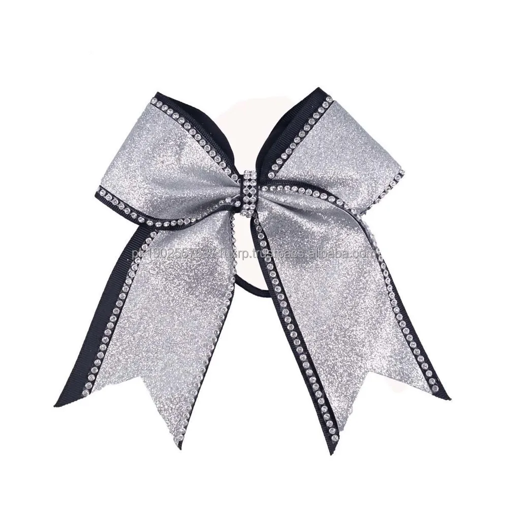 Large Cheer Bows Ribbon Bows Elastic Hair Tie Bands For Ladies School