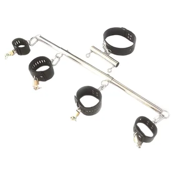 Steel Adjustable Spreader Bar Bondage Set Unisex Sex Slave Hand Ankle