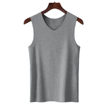 Ready to Ship High Quality 60 Twists 100% Cotton Blank Seamless V-Neck Tank Top Factory Direct Wholesale Custom Logo Printing