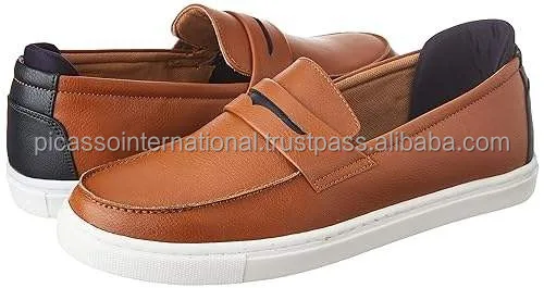 Competitive Price Unique Design Custom Logo Factory Made High Quality Cow Hide Genuine Leather Loafer Shoes for Bulk Purchase