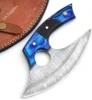 Damascus Steel - Blue & Black Wood