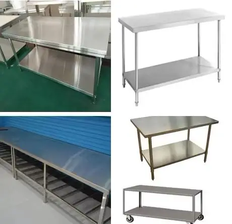 Industrial SUS304 stainless steel workbench for meat processing and slaughterhouses