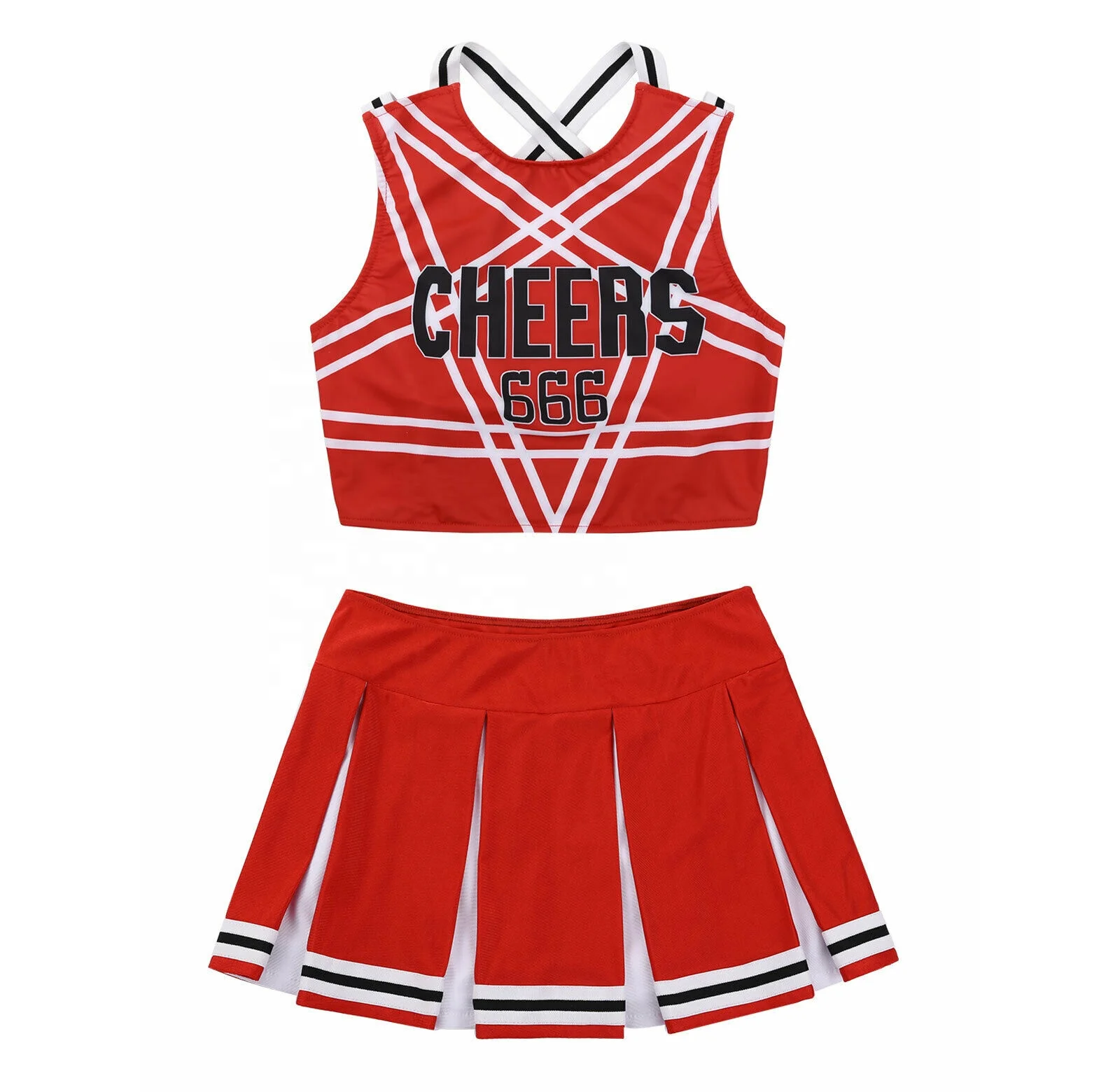 Cheerleader Costume For Girls Uniform Comfortable And Soft Fabrics High ...