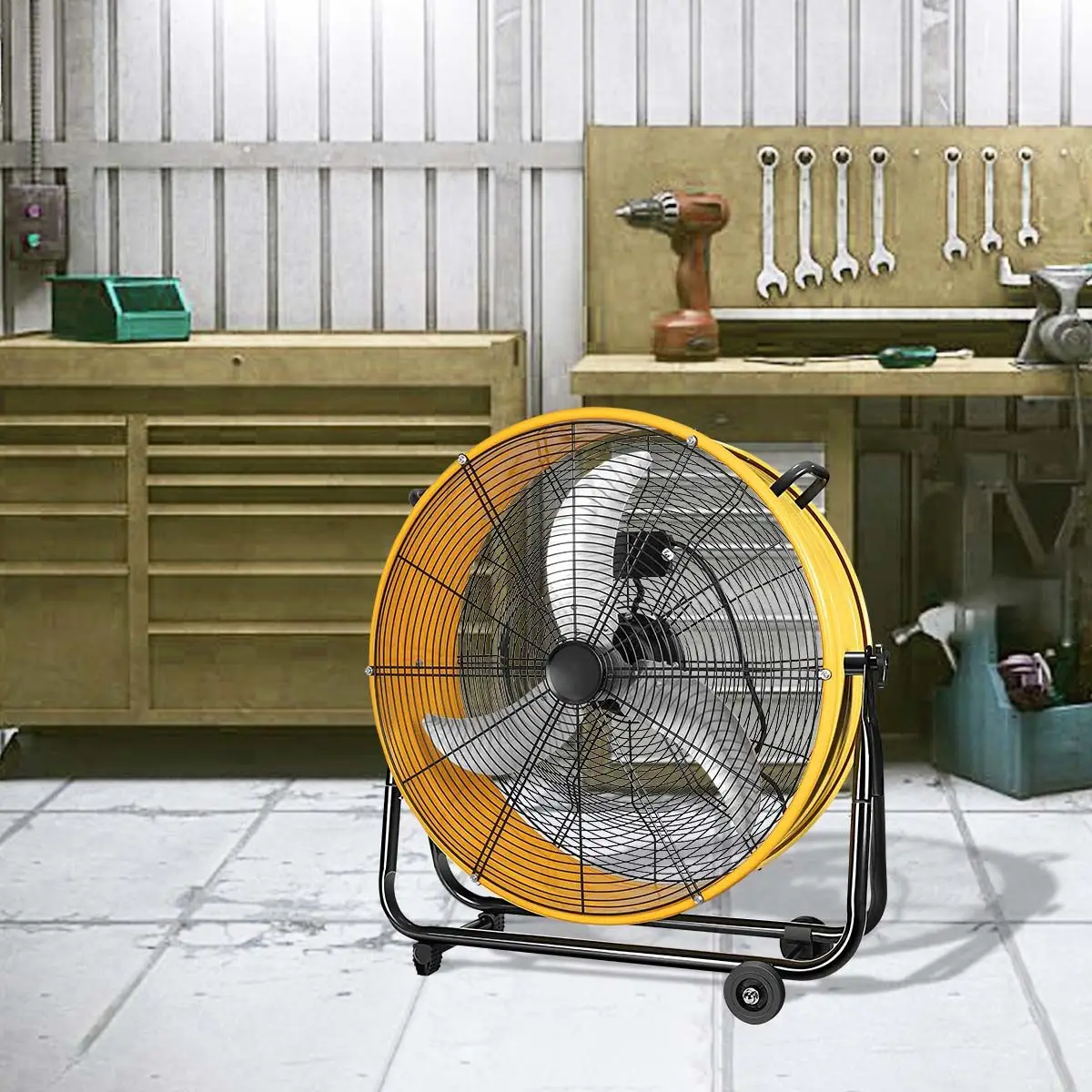 Industrial Drum Fan, Electric, Metal - detail 6