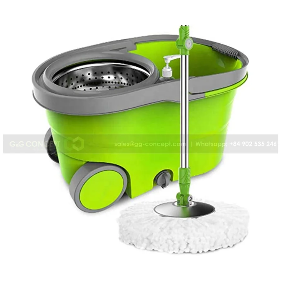 Luxury 360 Set Mop With Bucket Spin Material Plastic Cleaning For Floor