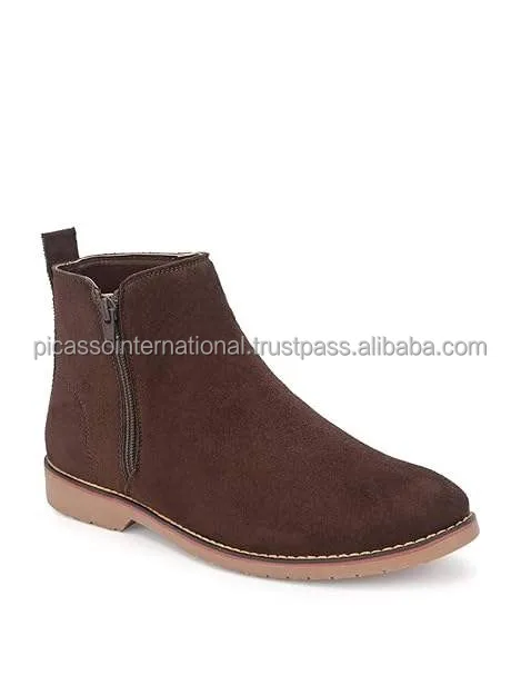 Leading Indian Exporter of Superior Quality Casual Wear 100% Swede Leather Ancle Shoes Boots for Men at Direct Factory Price