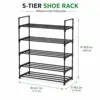 Black 5 Tier Shoe Rack