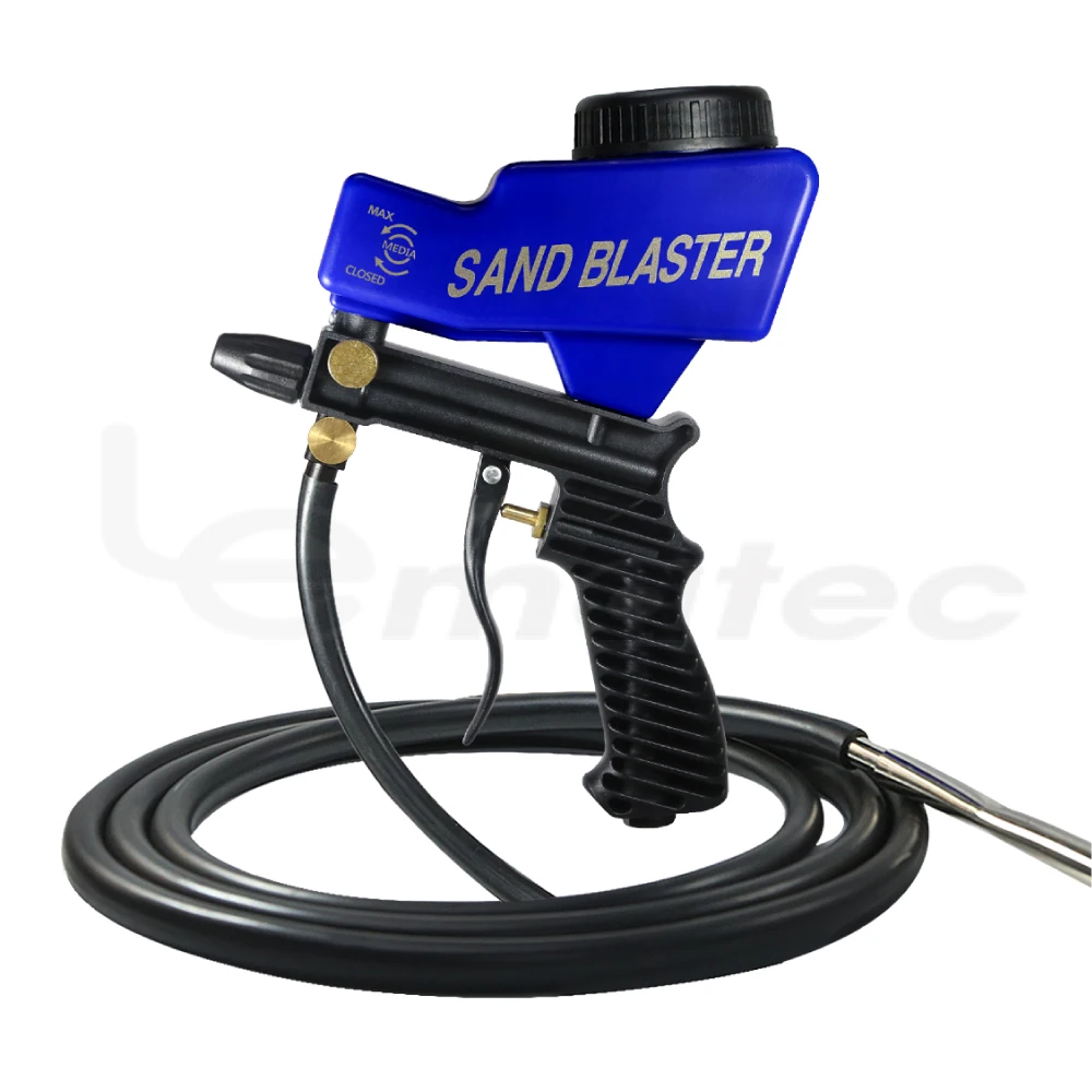 LEMATEC Pneumatic Sandblasting Gun with Portable Media Blaster Nozzle Taiwan Made