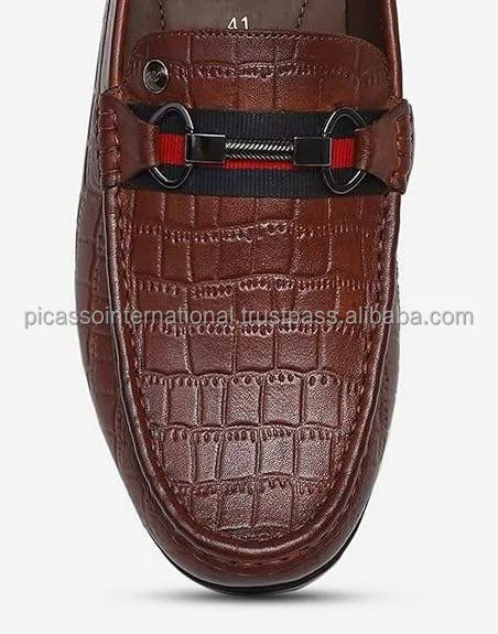 Exclusive Range of Top Quality Men's Unique Design Custom Logo Factory Made High Quality Genuine Leather Loafers Shoes