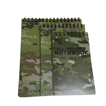 All Weather Notebook Tactical Waterproof Notebook Hard Cover Custom Print Recycled Stone Paper Notebook Green for Hunting
