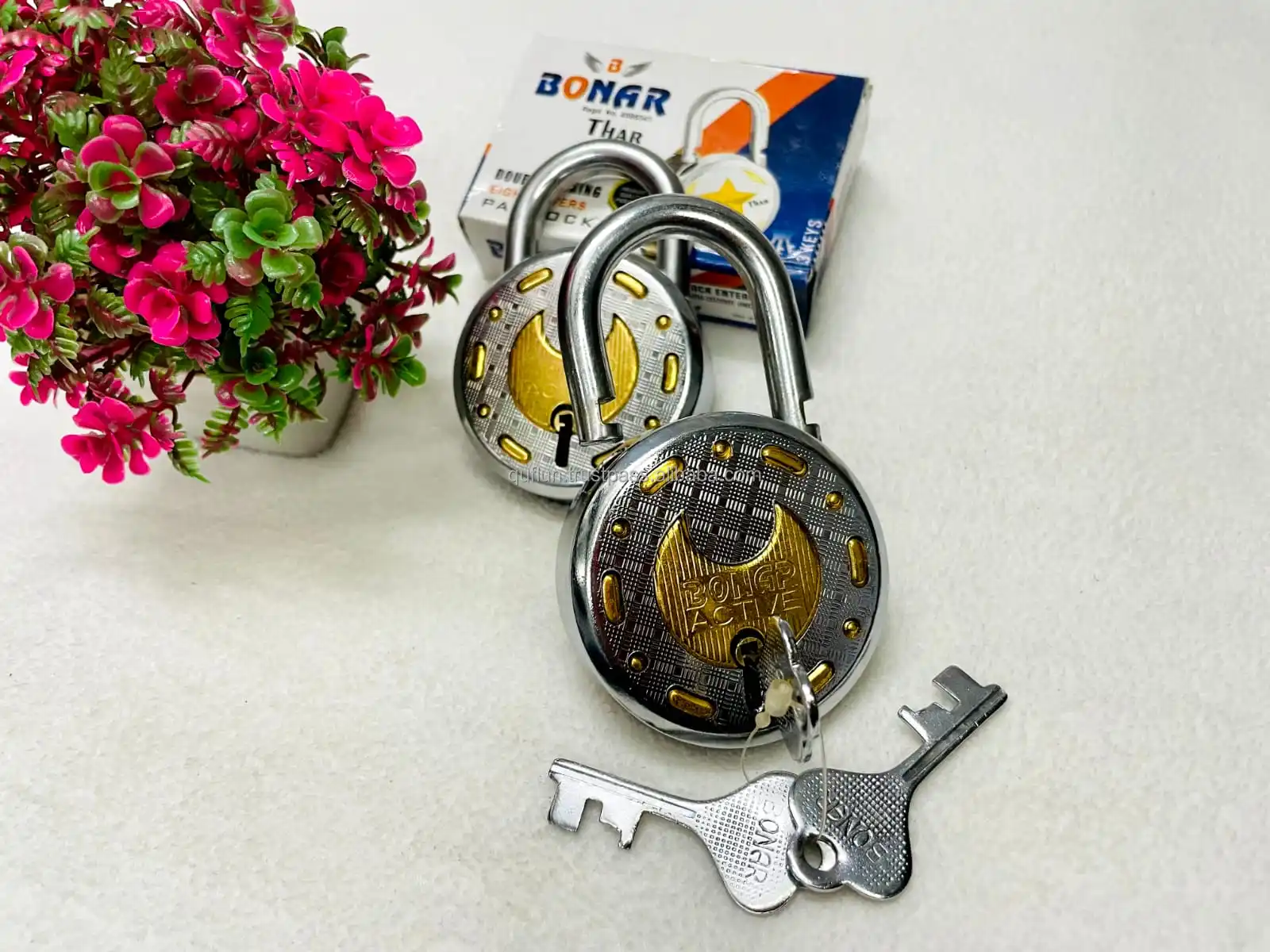 2023 Best Safety Lock Premium Quality 60mm Bonar 3 Key Iron Ss Coating