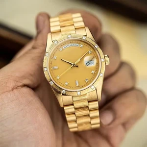 Brand New Classic Retro Men's Automatic Watch Gold Plated Diamond Luxury Mechanical Watch High Quality Waterproof Men's Watches
