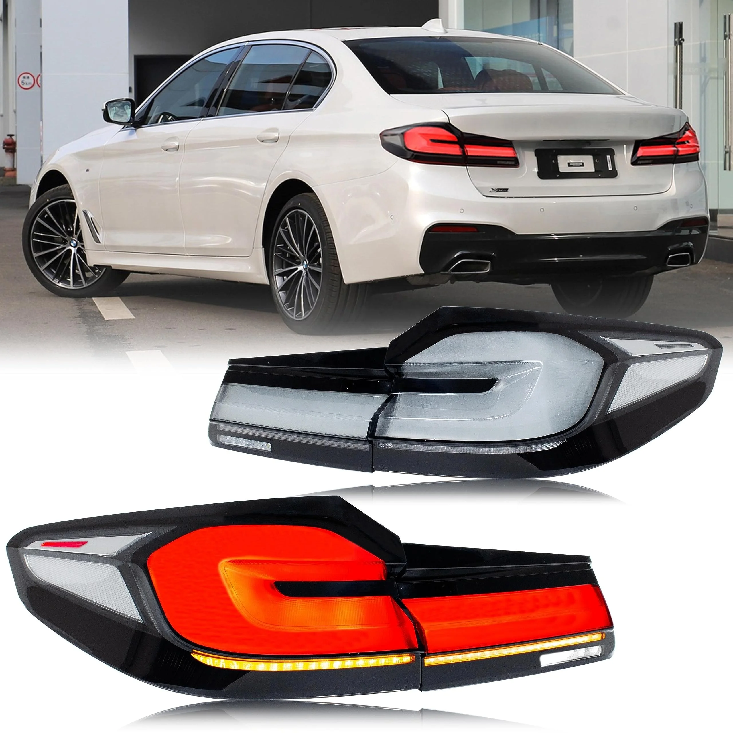 Full LED Tail Light for BMW 5 Series G30 G38 M5 F90 5 Series 2017-2020 Taillights Sequential Rear Lamp