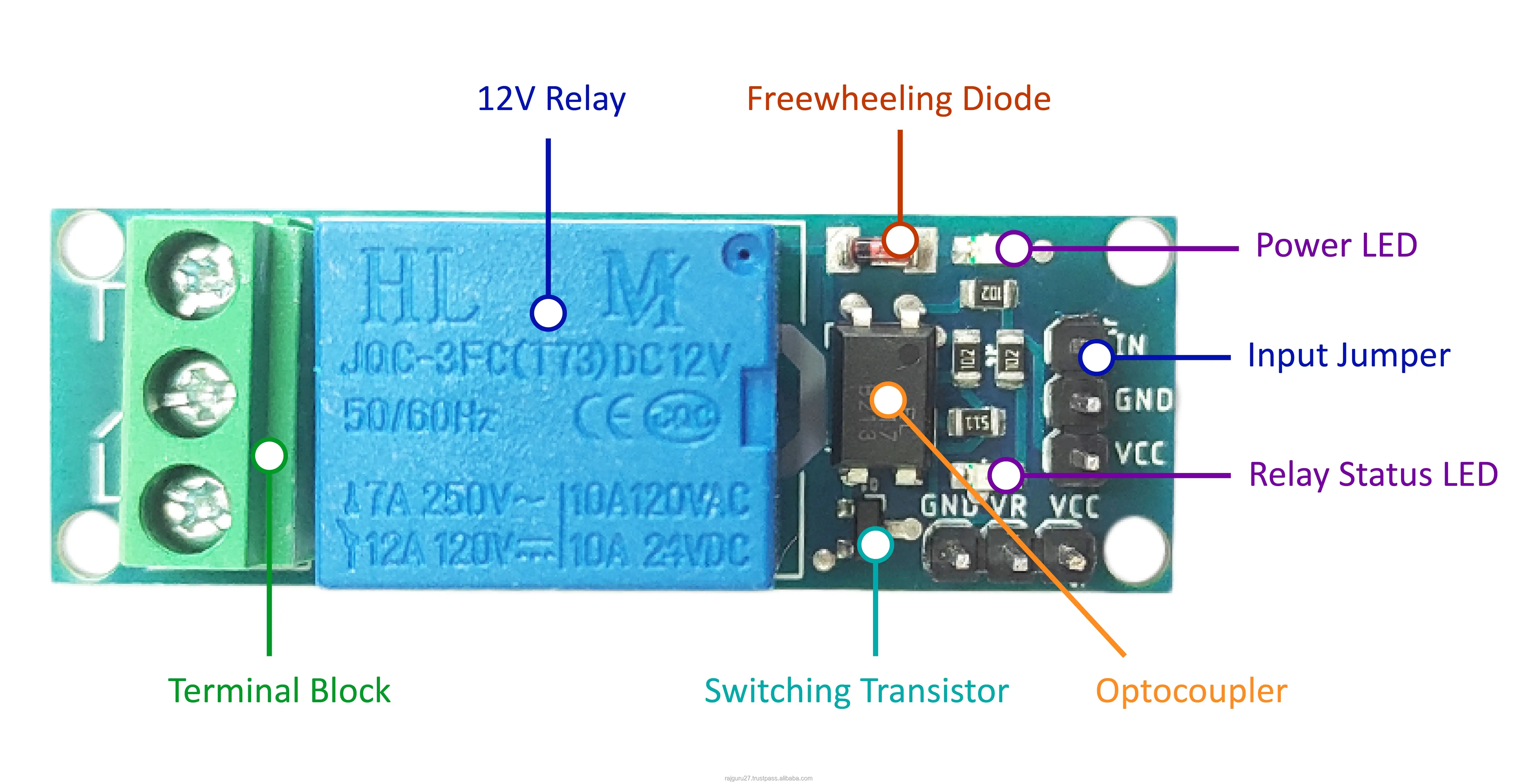 Adiy 1 Channel Relay Board With Optocoupler 5v 12v - Made In India 