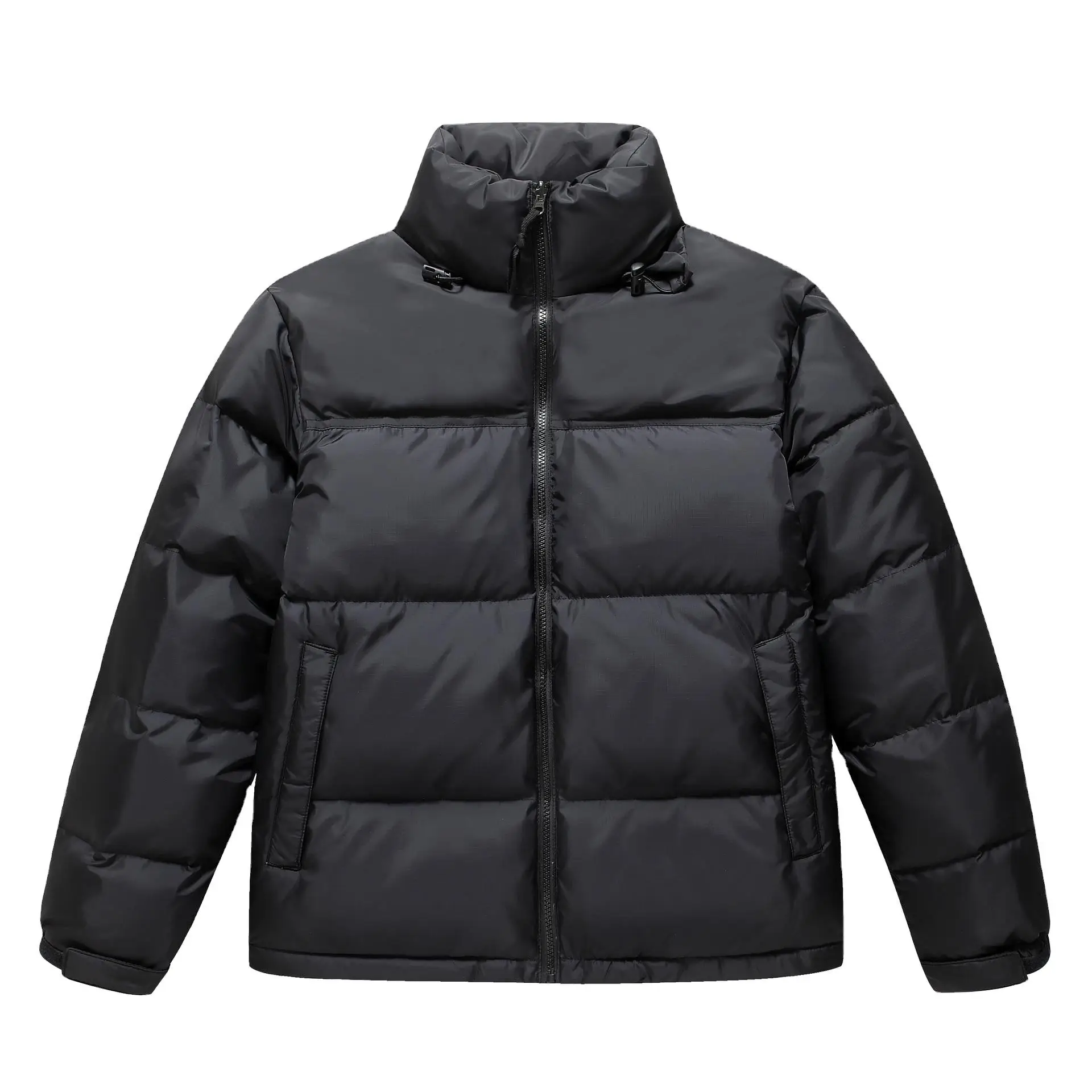 Custom Black Men's Puffer Jacket Premium Bubble Puffer Coat High Quality Warm Thick Winter Jacket Windproof Casual Jacket