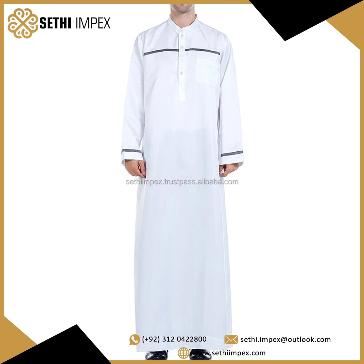 Men's Islamic Wear Polyester Arabic Thobe Jubbah Men Comfortable Jubbah ...