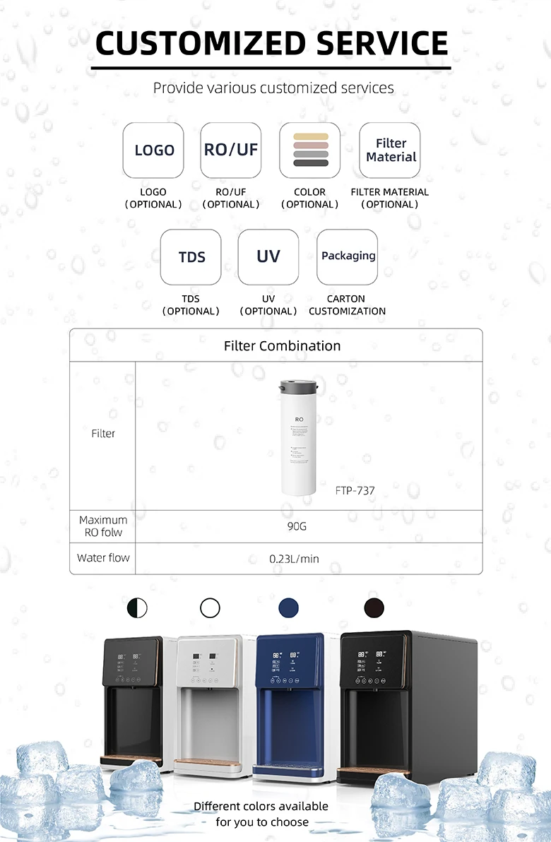RO UV Tankless Touch Screen Temperature Control Water Purifier Home Use Smart Water Dispenser Price