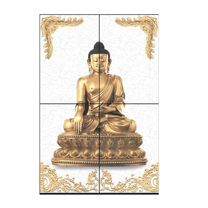 Golden Buddha Digital Picture Print Ceramic Semi Porcelain Wall Tiles for Pooja Room and Temple ceramic tiles for wall