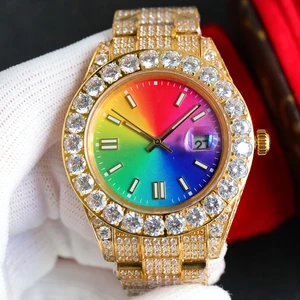 High-quality Business Dial rainbow Diamond-set High-end Waterproof Couple Mechanical Watch Classic Elegant Business Men's Watch