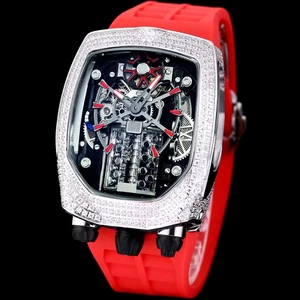 New Customized Automatic High-quality Business Trendy Fashion Men's Mechanical Watch Gemstone Inlay Elegant Casual Sports Watch