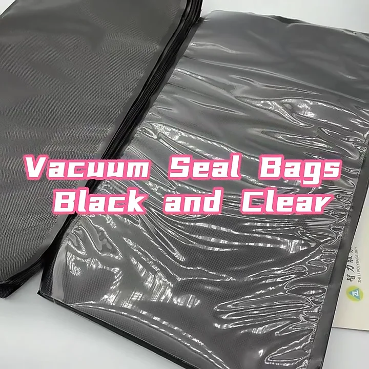 Black Vacuum Seal Bags Food Storage Bag Seal Meal Snack Fruit Nut Food