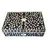 Black floral inlay