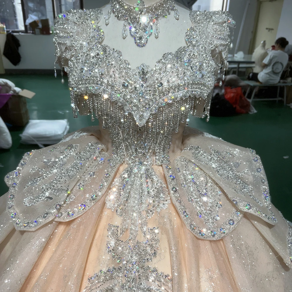bling party dresses Arabic Sexy Luxury Prom Dresses Jewel Neck Illusion Cap Sleeves Crystal Beading Sequins Bling Formal Party Dress Evening Gowns Plus Size Sweep