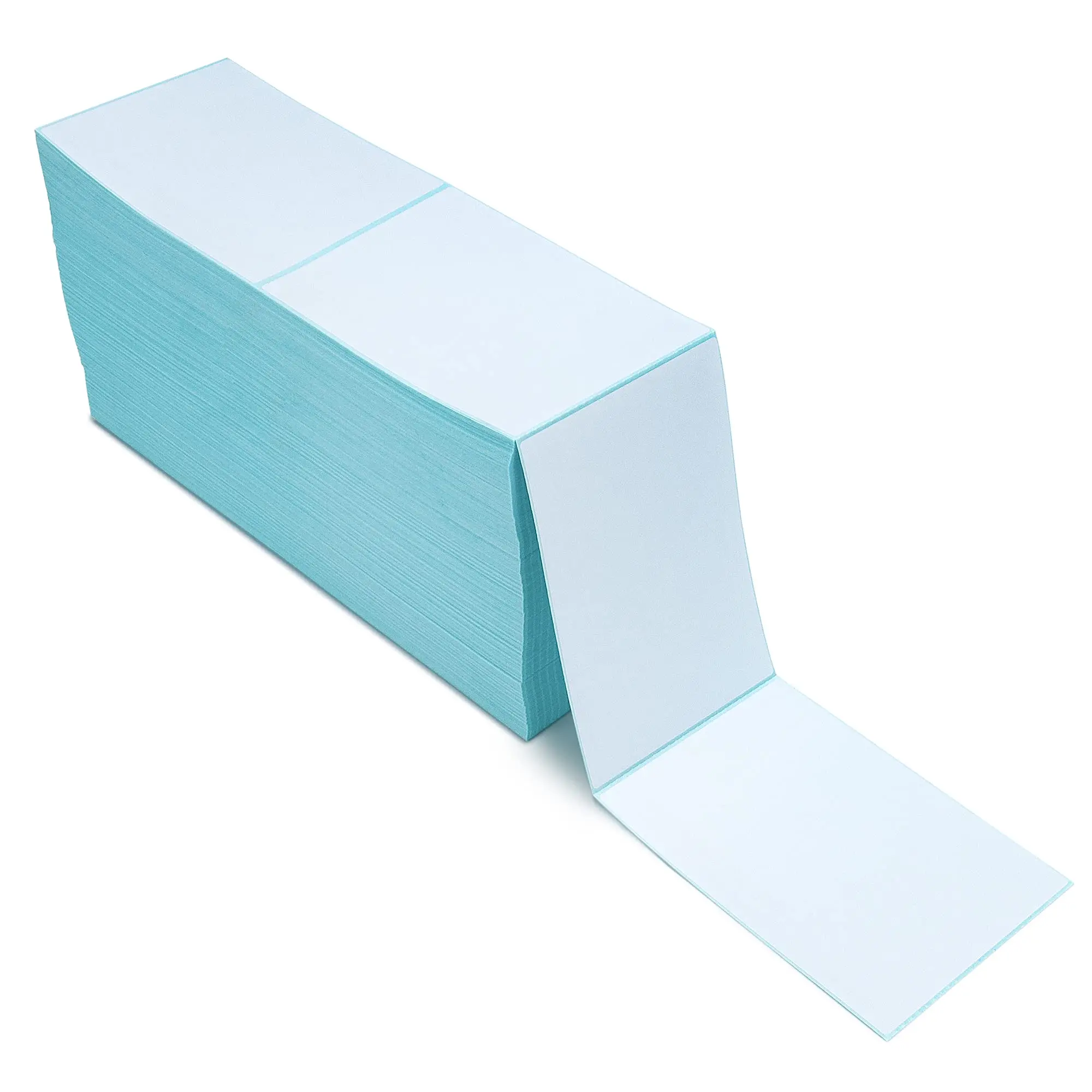 Factory Wholesale 4 x 6 light blue shipping thermal sticker label printer paper,Custom Blank shipping printer label stickers