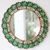 Emerald Green & Antique Gold or Green & Ivory Floral