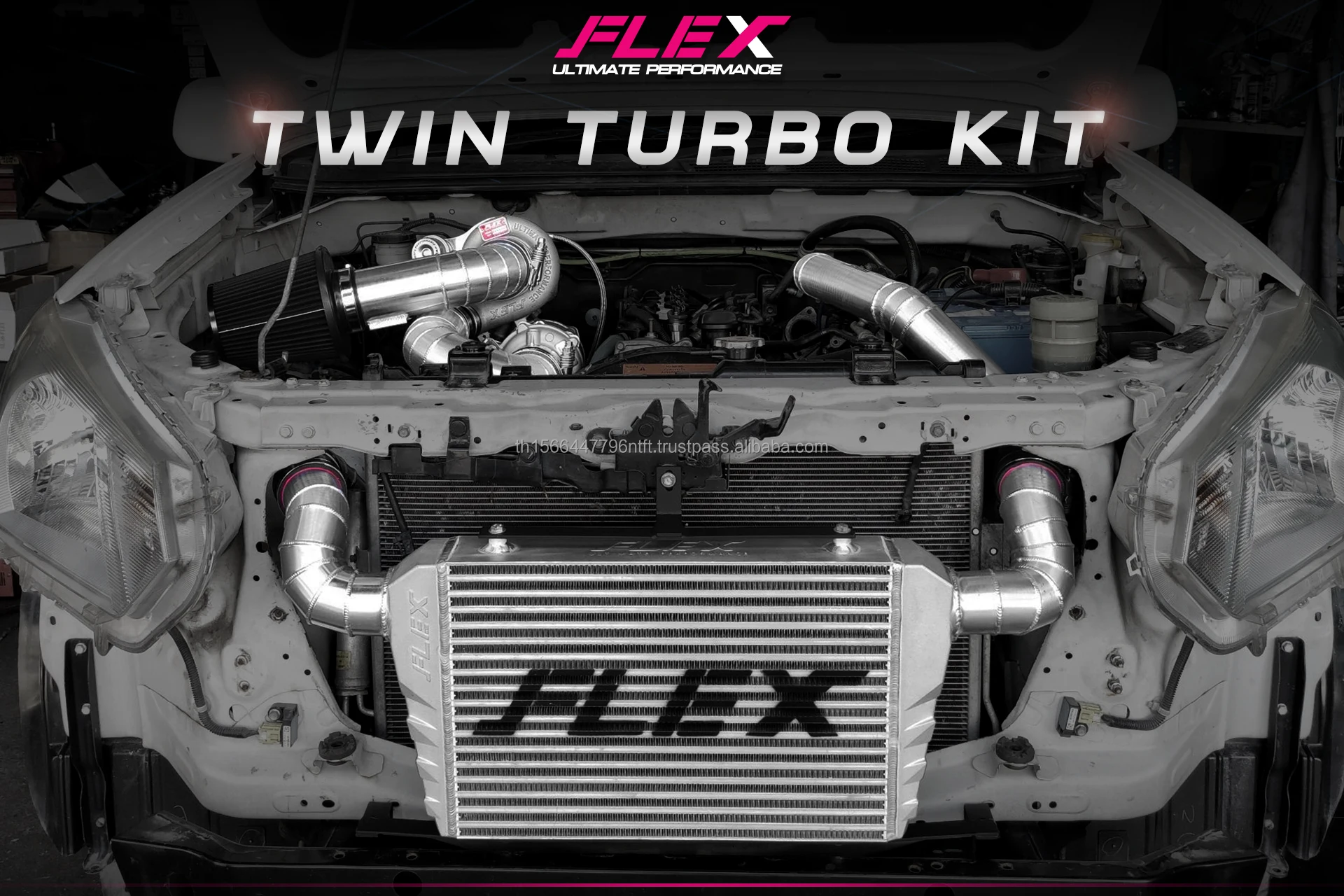 FLEX PRO TWIN TURBOCHARGER with Intercooler for ISUZU DMAX 1.9 Full Kit Set with an Open Filter with Installation Accessories