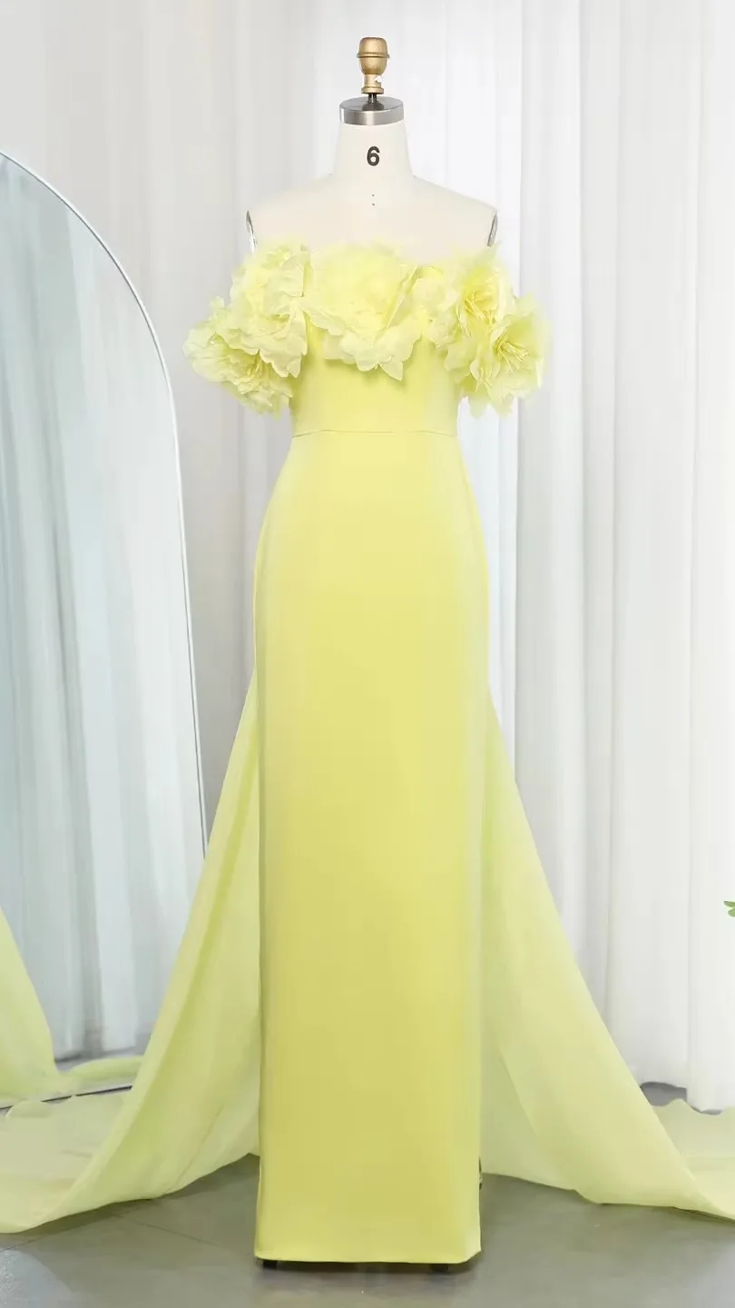 Elegant Yellow Straight Evening Gown - Jancember SF013 for Formal Events, Parties, and Prom. Eco-Friendly & Stylish Design. Elegant Yellow Straight Evening Gown - Jancember SF013 for Formal Events, Parties, and Prom. Eco-Friendly & Stylish Design.