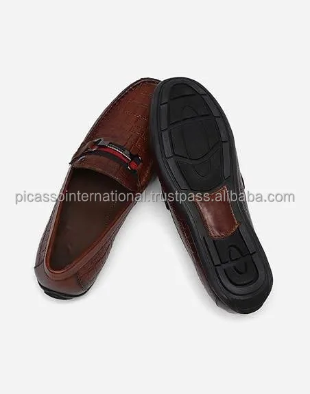 Exclusive Range of Top Quality Men's Unique Design Custom Logo Factory Made High Quality Genuine Leather Loafers Shoes