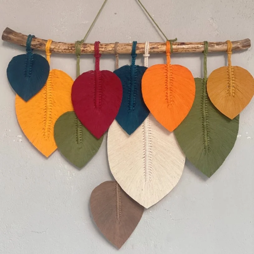 Macrame Leaf Wall Hanging Green Wall Art Boho Home Decor New Home Gifts