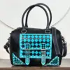 Turquoise & Black Checkered