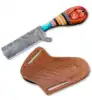 Multi-Color (Turquoise, Yellow, Red/Brown) Segmented Handle