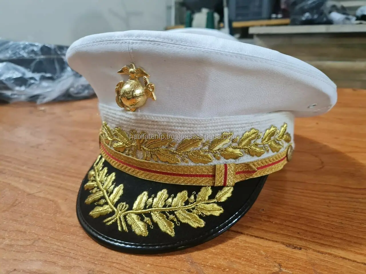 Wholesale Army Commandant Dress White Hat Capp Military Headwear's High ...