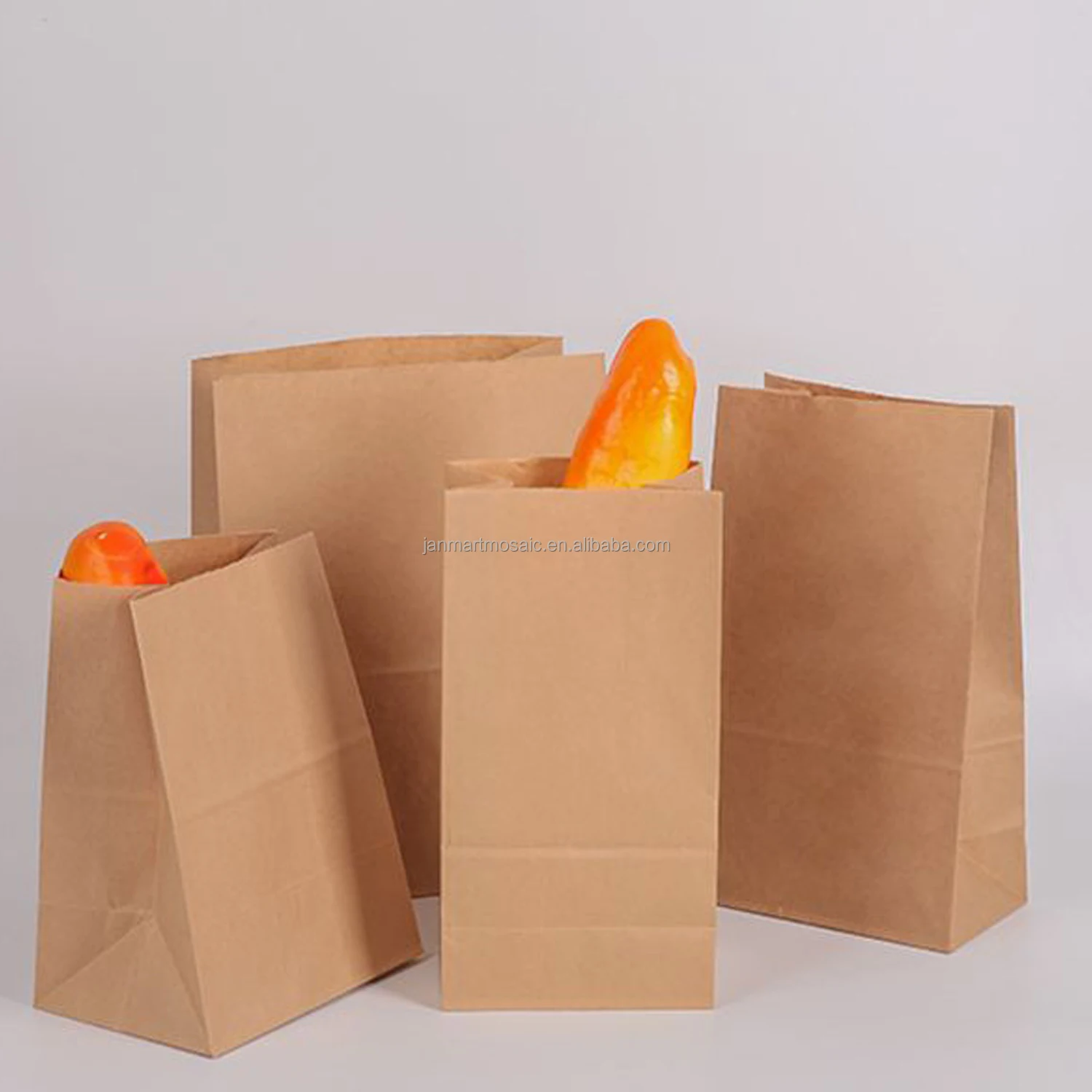 Spot Kraft Paper Bag Square Bottom Baking Oilproof Packaging Can Print