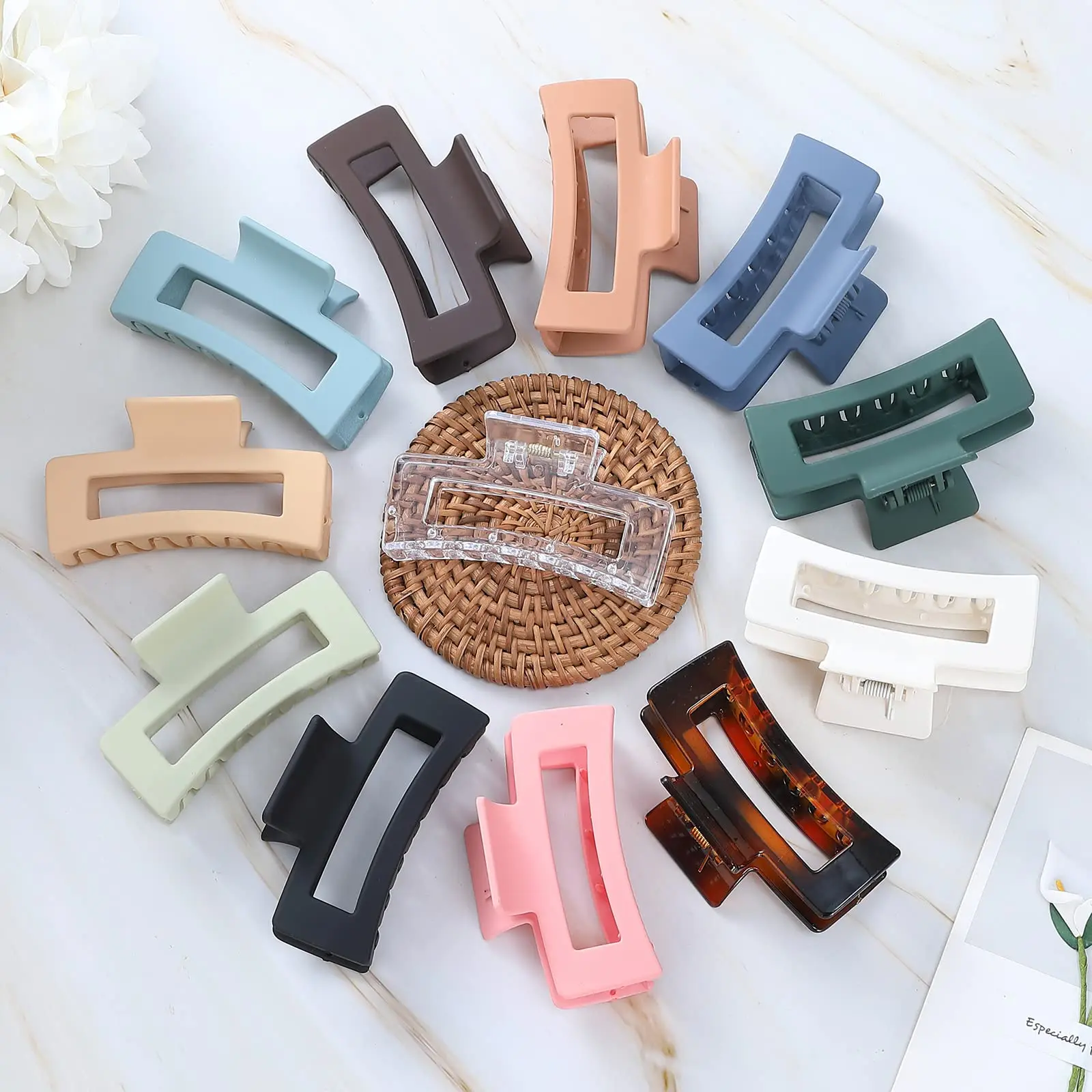 CANYUAN10.5cm Best seller custom fashion acetate large hair clips classic tortoise 10.5cm hollow out hair claws for women