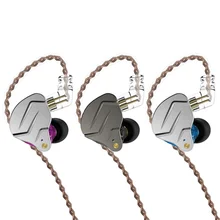 KZ ZSN Pro in Ear Earphones With Mic Cable 1BA + 1DD HIFI Bass Metal Earbuds Noise Canceling Headphones